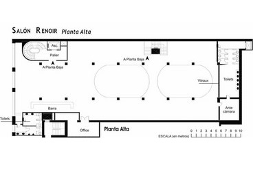 Plano del salón Renoir PA del Palacio San Miguel